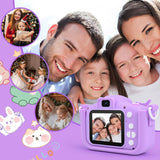 Appareil photo pour enfants jeu de puzzle 96Mpx carte 32Go lecteur de cartes double caméra avant et arrière enregistrement vidéo