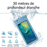 Sac étanche 22x11cm rafting natation étui de protection étanche pour téléphone portable grand sac étanche transparent portable
