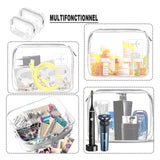 Trousse de toilette 1 pièces 20x6x15cm trousse de maquillage transparente en PVC etanche pour les salle de bain voyages vacances