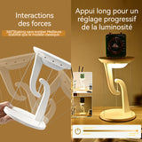Veilleuse flottante pliable avec 15w chargeur sans fil tactile réglable lampe de chevet lampe de bureau pour lchambre et salon