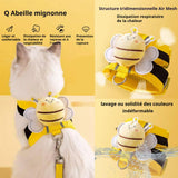 Harnais chien 40-46cm buste tour de cou 30-38cm convient aux chats pesant entre 7 et 13 chats laisse pour chat à motif abeille