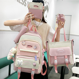 Sac à dos scolaire 44x31x15cm sac d'école kit 5 pièces sac à bandoulière sac à crayons organisateur sac à dos en toile cartable