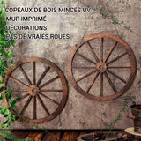 Décoration murale en bois 2PCS 25x25x0,5cm rétro avec cordon déco murale en forme de véhicule pour salon et chambre à coucher
