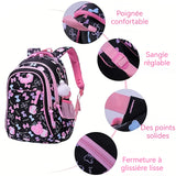 Sac à dos 3PCS 46x18x30cm cartable enfant léger grande capacité multi-compartiments dessin animé design avec sac à main/trousse