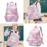 Sac à dos scolaire 30x15x44cm enfant sac ecole primaire cartables sac arc en ciel loisir voyage daypacks léger et imperméable