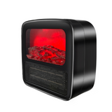 Radiateur soufflant 1000w 19x18x9cm flamme 3D 3 niveaux ajuster chauffage d'appoint arrêt automatique chaufferette electrique