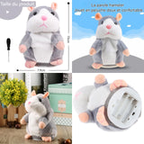 Peluche hamster 7,9x15x7,9cm imiter de sons peluche de hamster parlant jouet en peluche pour enfant interactifs peluche hamster