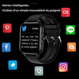 Montre connectée 10 jours d'autonomie veille smartwatch montre bluetooth surveillance santé fréquence d'exercice montre bluetooth