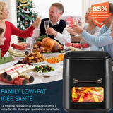 Air Fryer 15 litres1400W Commandes tactiles intelligentes Sûr et fiable Utiliser plusieurs scénarios Friteuse à air chaud Noir