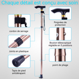 Batons de randonnée 84-93cm pliable en alliage d'aluminium antidérapant canne de marche pliable pliable télescopique portable