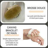 Brosse de Bain 145x85x5mm Brosse à poils avec manche en érable nettoyage en profondeur Portable Brosse de massage corporel Blanc