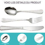 ouverts de Table Ménagère de 24 Couverts en Acier Inoxydable Haute Qualité pour 6 Personnes Comprend Couteau Fourchette Cuillère