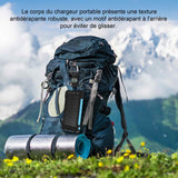 Batterie externe solaire 12000mah capacité usb connecteurs capacité cellules batterie lithiumion polymère fonction charge solaire