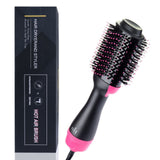 Brosse soufflante 2 en 1 1000w 610g 3 niveaux réglables fer à friser brosse seche cheveux brosse sèche-cheveux peigne à air chaud
