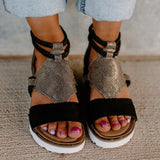 Taille 37 talon compensé romain strass bouche de poisson sandales femmes semelle épaisse rehaussant les chaussures pour femmes