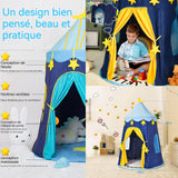 Tente de jeu enfant bleu d'intérieur pour garçons et filles maison jeu tent house château pour enfant portatif cadeaux enfants