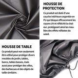 Couverture pour barbecue 150x150x75cm housse de protection imperméable anti-UV 210D oxford housse de table exterieur rectangulaire