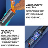 Allume cigarette 5v 2A car USB cigarette lighter windproof electronic cigarette lighter USB power supply smart dual chip long 80cm