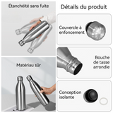 Gourde isotherme 1L isolation en acier inoxydable étanche facile à nettoyer portable convient aux voyages et au sport camping