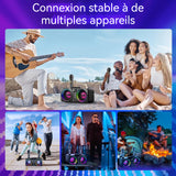 Karaoké portable 33 x 17,5 x 15,5 cm 3000MAh Puissance 30W Bluetooth 5.0 Double Microphone Sans Fil Karaoké Lumière LED TF USB Noir