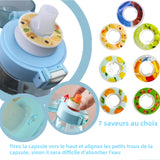 Bouteille d'eau avec 7 types de capsules de saveur de fruits 650ml Ensemble de bouteilles d'eau à air bouteille d'eau potable