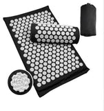Coussin de massage  Yoga  Massage  Acupuncture  Détente musculaire  Sports d'intérieur  Ensemble 3 pièces noir  68cm*42cm