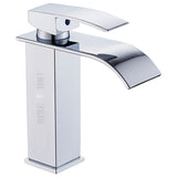 Bec de robinet en acier inoxydable coudé carré cascade eau chaude et froide robinet de lavabo de comptoir