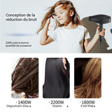 Sèche cheveux 2000W Contrôle de la température à 2 vitesses Moteur AC Contrôle intelligent de la température chaude et froide