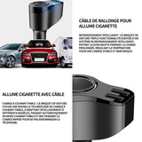 Allume cigarette 12v-24v universel 3100mA allume-cigarette voiture téléphone portable chargeur rapide 3 en 1 allume cigarette USB