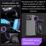 Ventilateur 3600mAh 125x59X40mm 100 niveaux vitesse affichage LED prise Type-C mini ventilateur portatif facile à transporter