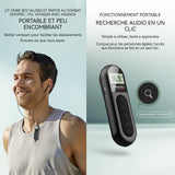 Mini radio portable 500mah écran lcd USB 76-108mhz conception du clip arrière AM/FM radio de poche avec casque filaire pour sport