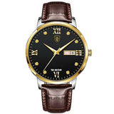 Montre d'élite d'affaires lumineuse étanche pour hommes montre à Quartz Ultra-mince montre de mode avec ceinture noire dorée