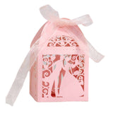 50 pièces  Boîte à bonbons  Rose  Noël  Jour de la Saint-Valentin  Cadeau de mariage  Design en creux  Bonbonnière de mariage