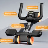 Roue abdominale 1,85kg à rebond automatique avec tapis de fitness conception à trois roues abdos musculation appareil sport maison