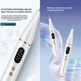 Nettoyeur de dents ultrasonique intelligent Portable Appareil nettoyage dents avec 5 Modes 2 Buses prévient les problèmes dentaires