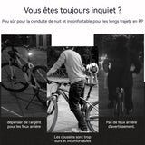 Selle de vélo 825g USB Avertissement phosphorescent Respirant Absorbeur de chocs Imperméable Résistant à l'usure selle vélo confort