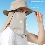 Protection du visage pêcheur chapeau couverture visage chapeau extérieur équitation cou protection solaire chapeau de soleil mâle