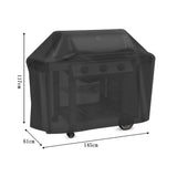 Couverture pour barbecue extérieur 145*61*117cm Imperméable aux UV Résistante à la déchirure Pliable Couverture pare-soleil noire