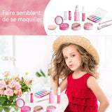 Ensemble de salon de beauté 17 PCS ensemble de maquillage pour fille avec jouet de simulation de maquillage avec boîte de rangement