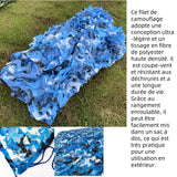 Filet de camouflage bleu 3x4m léger et durable filet camouflage rouleau de treillis de camouflage pour ombrage jardin camping
