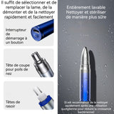 Tondeuse nez 100mAh professionnelle tondeuse nez léger et portable boîtier bleu dégradé facilement démontable pour le nettoyage