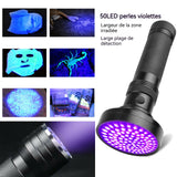 Lampe uv led 195x78mm lampe de poche uv 51 perles lampe peut être utilisé pour détection fluorescent/traces d'animaux/anti-fake