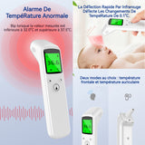 Thermomètre Frontal Rétro-éclairage 3 couleurs Double mode Sans contact Mémoire de données Indication d'anomalie Thermomètre