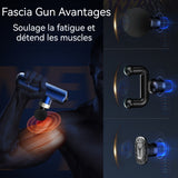 Mini pistolet de massage portable pour tissus profonds pistolet rechargeable pour fascias avec 3 têtes de massage remplaçables