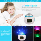 Projecteur Ciel Etoile Avec réveil Calendrier perpétuel Peut jouer de la musique Lampe de projection électronique Veilleuse