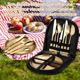 ouverts de table 10 Pièces Modern Cutlery Tableware Utensils Set for Picnic and Other Outdoor Activities Avec sac de rangement