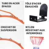 Panier de basket 84x60cm  taille du panneau de basket montage mural  panneau de basket suspendu avec vis plaque d'acier PVC noir