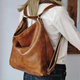 Nouveau sac rétro sac à bandoulière en cuir ciré à l'huile grande capacité en cuir souple sac de messager vent effondré doux