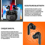 Ecouteurs bluetooth sans fil 23 x 25 x 31 mm taille du casque ecouteurs bluetooth la réduction du bruit à  longue portée s'applique