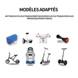 Adaptateur secteur 12V 24W adaptateur secteur batterie de avec remplacement pour différents appareils multiple secteur compatible